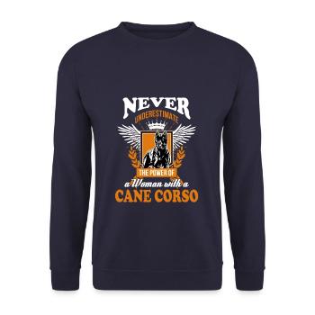 cane corso - Unisex Pullover - Navy - Vorne - Alina (178cm) & Michal (187cm)