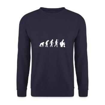 Evolution Toilet Toilet Toilet Bowl Toilet Gift - Unisex Sweatshirt - navy - Front - Alina (178cm) & Michal (187cm)