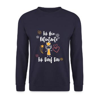 patentante - Unisex Pullover - Navy - Vorne - Alina (178cm) & Michal (187cm)