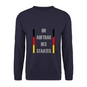 Beamter Geschenkidee Lehrer Polizist Anwärter - Unisex Pullover - Navy - Vorne - Alina (178cm) & Michal (187cm)