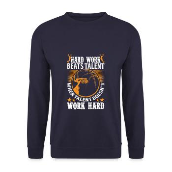 basketball Hard Works - Unisex Pullover - Navy - Vorne - Alina (178cm) & Michal (187cm)