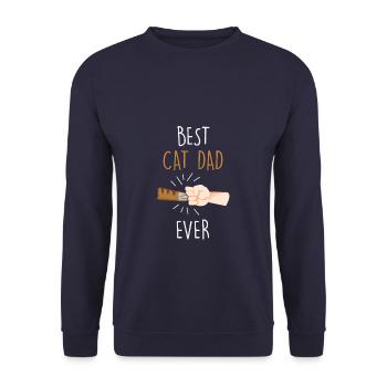 Best Cat Dad Ever! Best cat father ever! - Unisex Sweatshirt - navy - Front - Alina (178cm) & Michal (187cm)