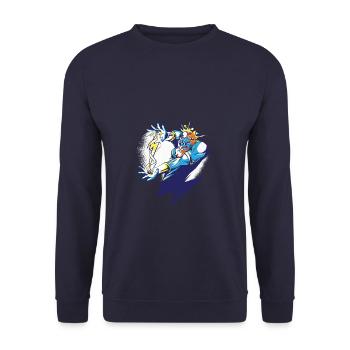 Zeus deity - Unisex Sweatshirt - navy - Front - Alina (178cm) & Michal (187cm)