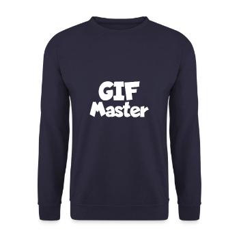 GIF maître photo chat message cadeau - Sweat-shirt Unisexe - marine - Devant - Alina (178cm) & Michal (187cm)