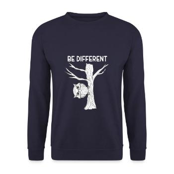 Owl Eagle Owl Soyez différent Owls Gift - Sweat-shirt Unisexe - marine - Devant - Alina (178cm) & Michal (187cm)