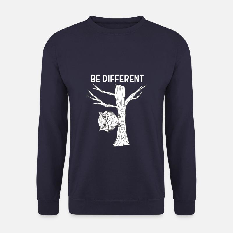 Eule Uhu Be Different Eulen Geschenk - Unisex Pullover - Navy