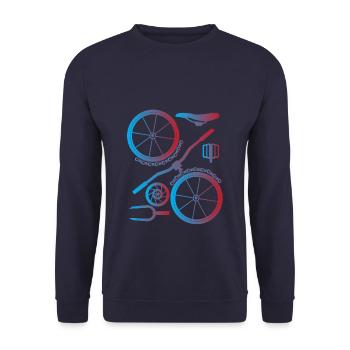 Cadeau de vélo de réparation de vélo de montagne de vélo - Sweat-shirt Unisexe - marine - Devant - Alina (178cm) & Michal (187cm)
