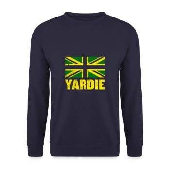 Yardie design - British Jamaican Clothing - Unisex Sweatshirt - navy - Front - Alina (178cm) & Michal (187cm)