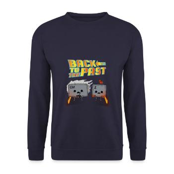 Back to the past! Back to the past - Unisex Sweatshirt - navy - Front - Alina (178cm) & Michal (187cm)