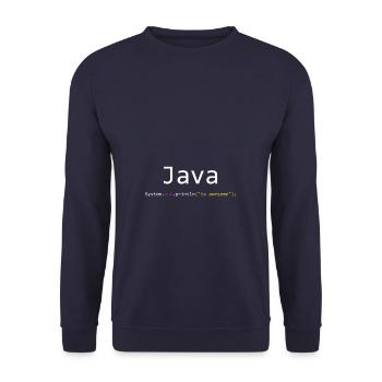 Java is awesome - Sweat-shirt Unisexe - marine - Devant - Alina (178cm) & Michal (187cm)
