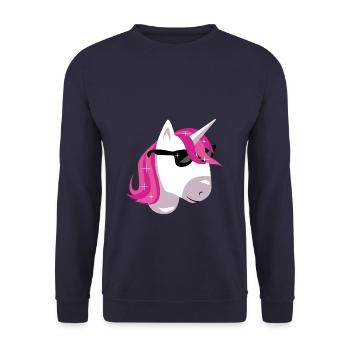 Einhorn - Unisex Pullover - Navy - Vorne - Alina (178cm) & Michal (187cm)