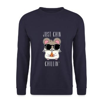 chinchilla - Unisex Pullover - Navy - Vorne - Alina (178cm) & Michal (187cm)