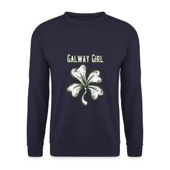 Galway Girl Irish Rugby print | Irlande Hurling - Sweat-shirt Unisexe - marine - Devant - Alina (178cm) & Michal (187cm)