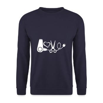 Salon de coiffure Salon de coiffure Styliste Salon de coiffure Cheveux - Sweat-shirt Unisexe - marine - Devant - Alina (178cm) & Michal (187cm)