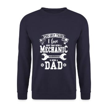 Vehicle mechanic Mechanical engineer Papa - Unisex Sweatshirt - navy - Front - Alina (178cm) & Michal (187cm)