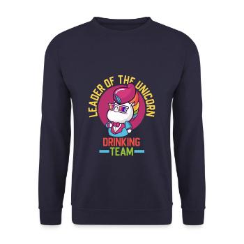Patron licorne - Sweat-shirt Unisexe - marine - Devant - Alina (178cm) & Michal (187cm)