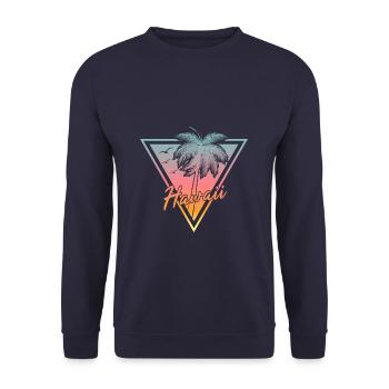 Hawaii - Unisex Sweatshirt - navy - Front - Alina (178cm) & Michal (187cm)