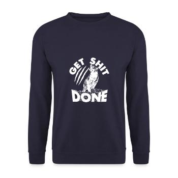 Bear Get Shit Done Bear Gift - Unisex Sweatshirt - navy - Front - Alina (178cm) & Michal (187cm)