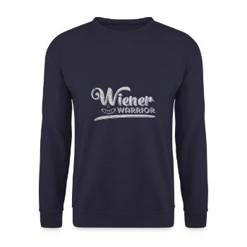 graphics Funny | Wiener Warrior | - Unisex Sweatshirt - navy - Front - Alina (178cm) & Michal (187cm)