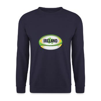 Irland Rugbyprodukt - Irish Flag Rugby Football - Unisex Pullover - Navy - Vorne - Alina (178cm) & Michal (187cm)