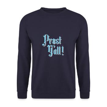 Produit Prost Y’All - Drôle d’allemand - Sweat-shirt Unisexe - marine - Devant - Alina (178cm) & Michal (187cm)