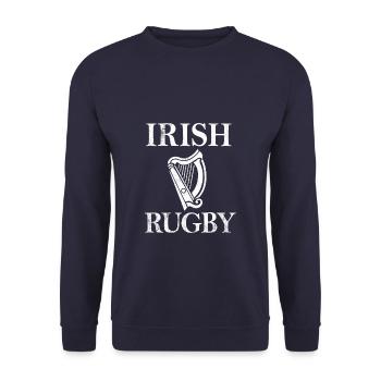 Irish Rugby design - Ireland Sports - Unisex Sweatshirt - navy - Front - Alina (178cm) & Michal (187cm)