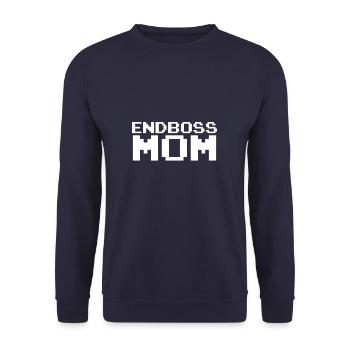 Endboss Gamer Mom Mutter Geschenk - Unisex Pullover - Navy - Vorne - Alina (178cm) & Michal (187cm)