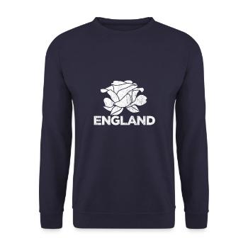 Impression Vintage Rugby Anglais | Angleterre Rugby - Sweat-shirt Unisexe - marine - Devant - Alina (178cm) & Michal (187cm)
