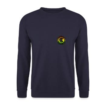 Reggae, Roots & Ska Print - Trojanische Helmkleidung - Unisex Pullover - Navy - Vorne - Alina (178cm) & Michal (187cm)