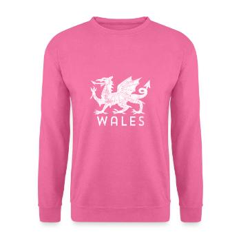 Distressed Welsh Flag product | Wales designs - Unisex Sweatshirt - pink - Front