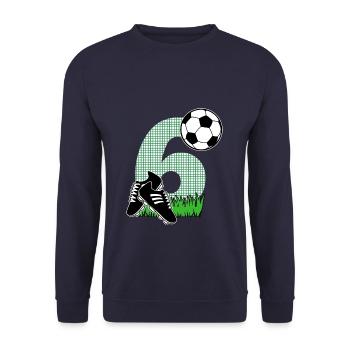 6ème anniversaire cadeau foot enfants - Sweat-shirt Unisexe - marine - Devant - Alina (178cm) & Michal (187cm)