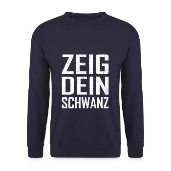Zeig Dein Schwanz - Unisex Pullover - Navy - Vorne - Alina (178cm) & Michal (187cm)