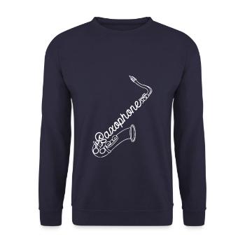 Cadeau saxophone saxophone - Sweat-shirt Unisexe - marine - Devant - Alina (178cm) & Michal (187cm)