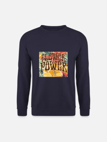 Flower Power Vintage 70er - Unisex Pullover - Navy
