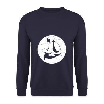 Bizeps - Unisex Pullover - Navy - Vorne - Alina (178cm) & Michal (187cm)