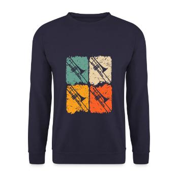 Posaune - Unisex Pullover - Navy - Vorne - Alina (178cm) & Michal (187cm)