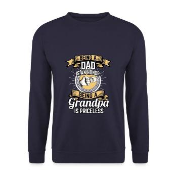 Grand-père Grand-père Papa Cadeau - Sweat-shirt Unisexe - marine - Devant - Alina (178cm) & Michal (187cm)