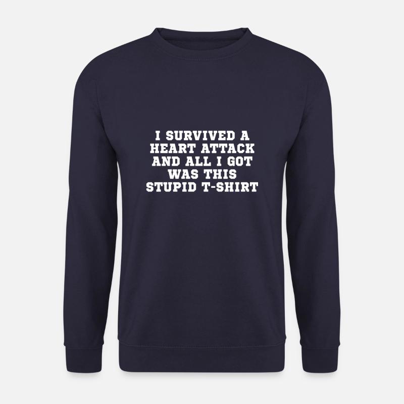 Herzinfarkt Herzschlag Überlebt Überlebender - Unisex Pullover - Navy