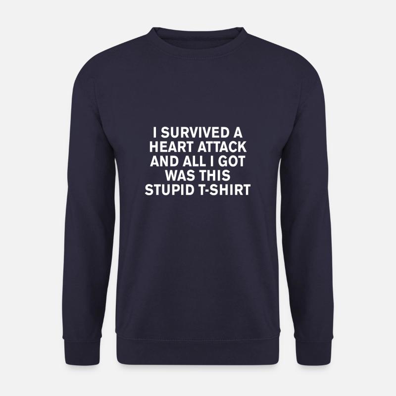 Herzinfarkt Herzschlag Überlebt Überlebender - Unisex Pullover - Navy