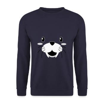 Robbe Seerobbe Seelöwe Seal Walross - Unisex Pullover - Navy - Vorne - Alina (178cm) & Michal (187cm)
