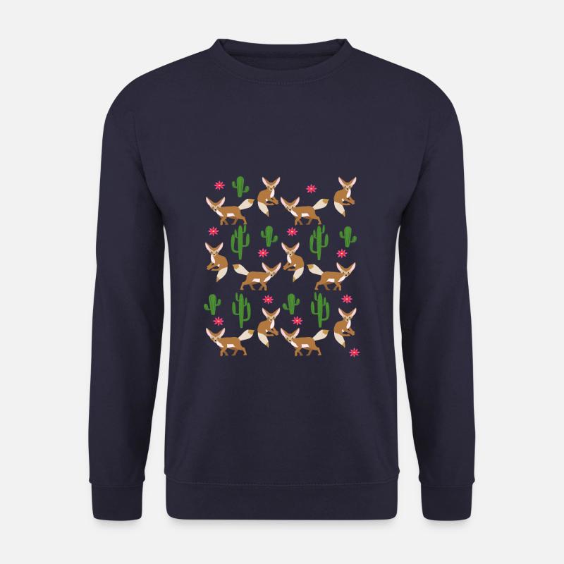 Fox Wolf Fennec Fox Cute Gift Cactus - Unisex Sweatshirt - navy