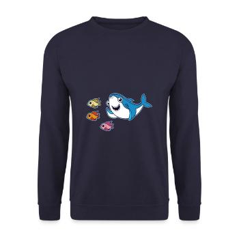 Requins cadeau enfants shark - Sweat-shirt Unisexe - marine - Devant - Alina (178cm) & Michal (187cm)