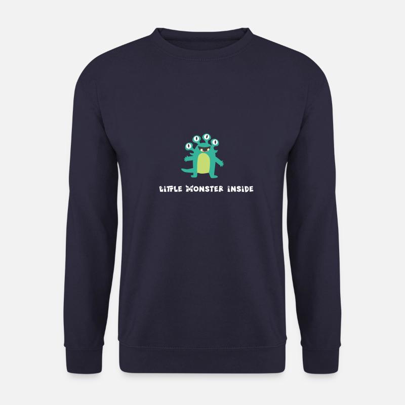 Little Monster Inside - grünes Wesen mit 4 Augen - Unisex Pullover - Navy