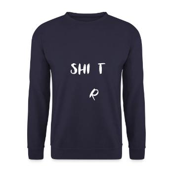 Shirt Shit - Unisex Pullover - Navy - Vorne - Alina (178cm) & Michal (187cm)