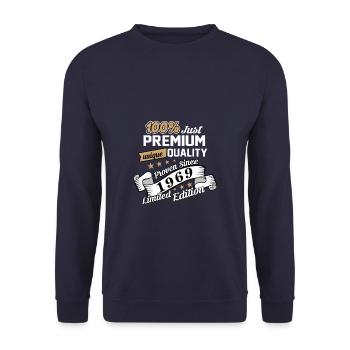 50th birthday Unique Since 1969 Fifty - Unisex Sweatshirt - navy - Front - Alina (178cm) & Michal (187cm)
