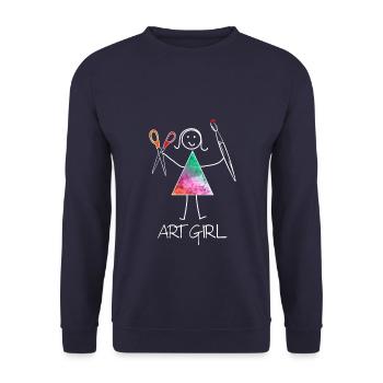 Künstler Künstlerin Kunst Malerei Mädchen Frauen - Unisex Pullover - Navy - Vorne - Alina (178cm) & Michal (187cm)