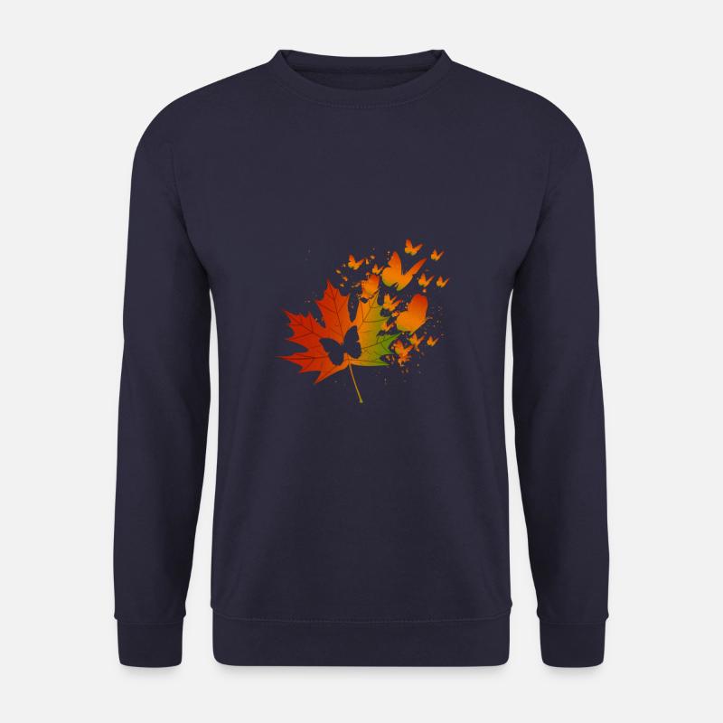 Blätter Laub Wald Herbst Schmetterling Geschenk - Unisex Pullover - Navy