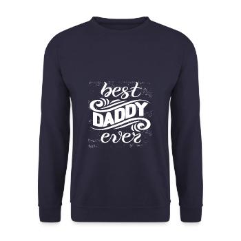 BEST DADDY EVER - Unisex Sweatshirt - navy - Front - Alina (178cm) & Michal (187cm)
