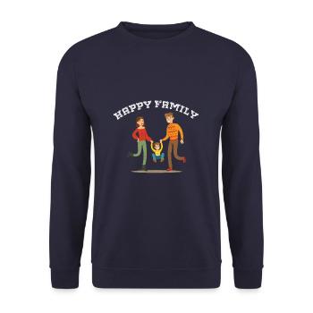 Happy family - Unisex Sweatshirt - navy - Front - Alina (178cm) & Michal (187cm)