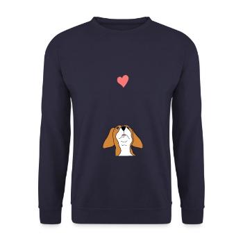 Beagle Mama Lover Gift Girl - Unisex Sweatshirt - navy - Front - Alina (178cm) & Michal (187cm)